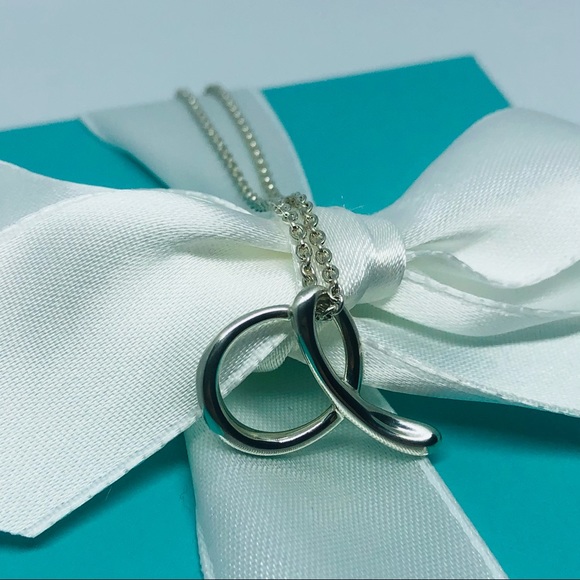 SOLD Tiffany & Co Alphabet Letter A Necklace with BOX RIBBON - Picture 2 of 12